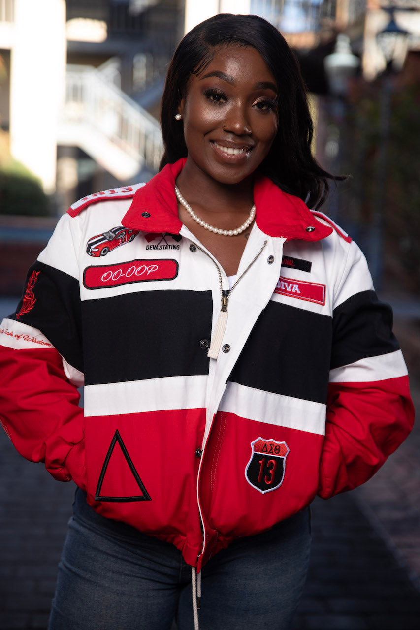 Street Style Nascar Jacket Fashion Deadstock Vintage Navy White