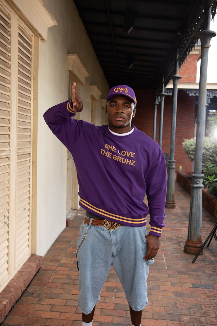 スウェット purple things love&hate sweat shirts Omega Varsity Hoodie | Fashionably Greek