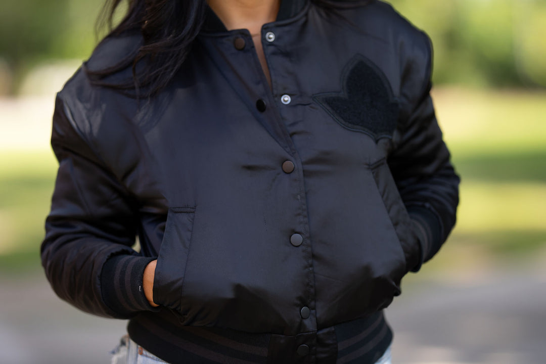AKA All Black Bomber Jacket| Fashionably Greek