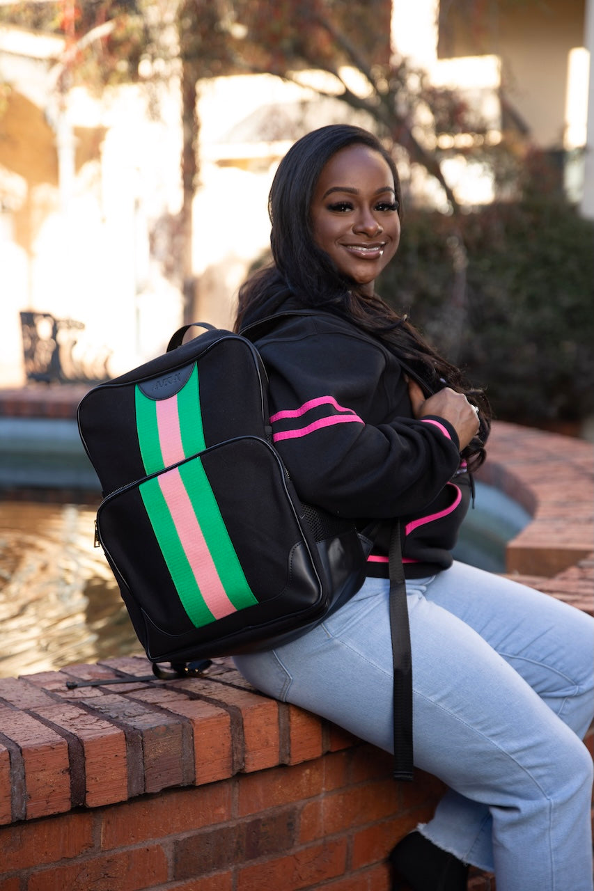 Black Pretty Girl Canvas Backpack | Fashionably Greek display picture 3