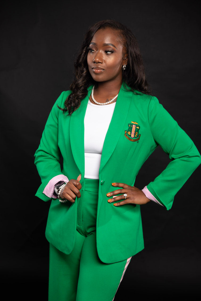 Green AKA Pant Suit| Fashionably Greek - Main Image