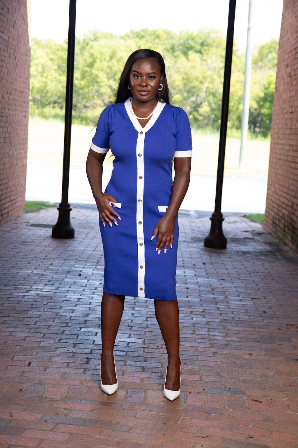 ZPHIB Blue and White Finer Dress – Fashionably Greek