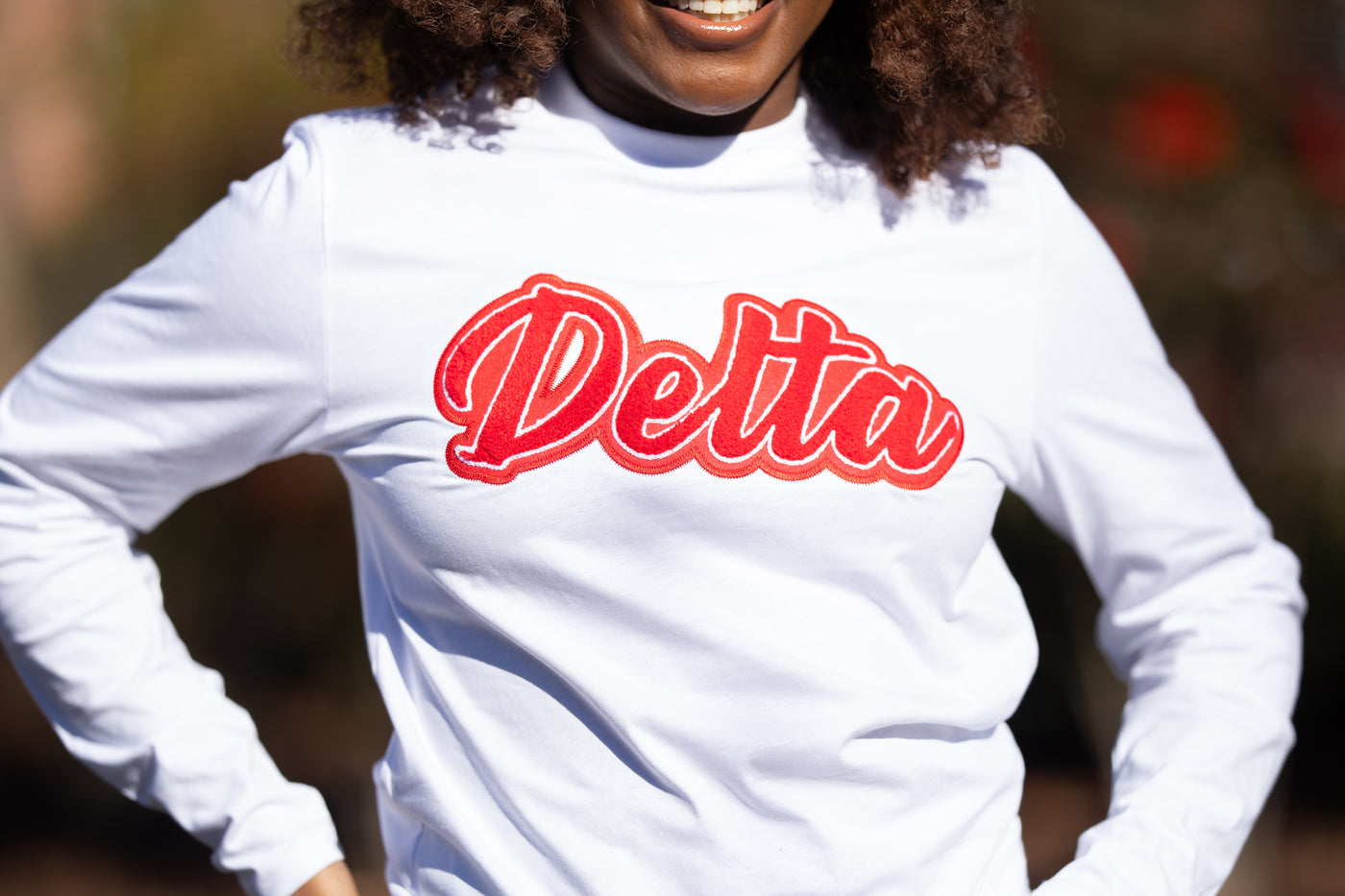 Delta White Long Sleeve Tee