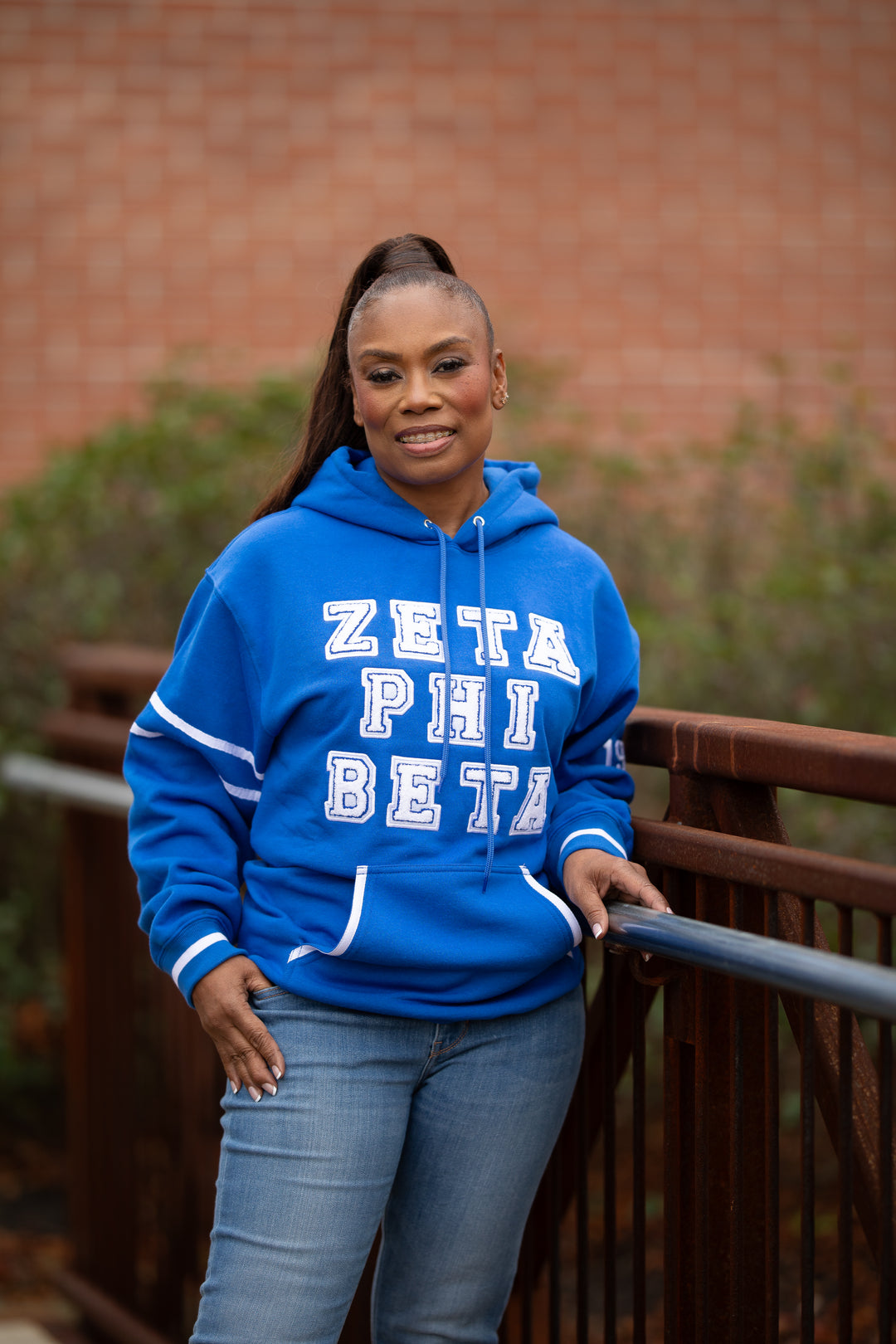 All Black ZPhiB Sweatshirt Fashionably Greek - Main Image