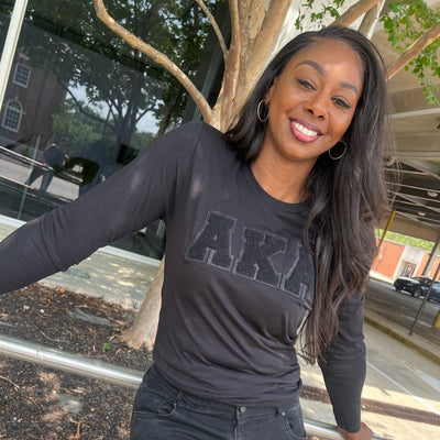 All Black Glitter AKA Long Sleeve Tee