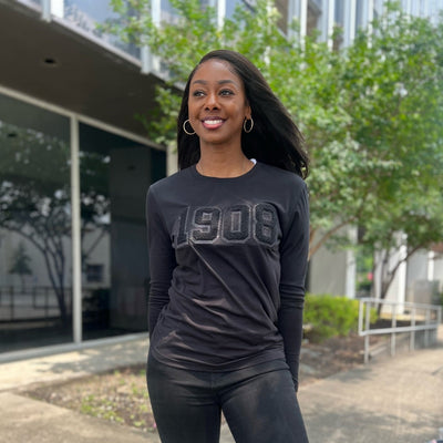 ALL Black Glitter 1908 Long Sleeve Tee (True To Size)