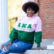 AKA Pink and Green Color Block Sweater
