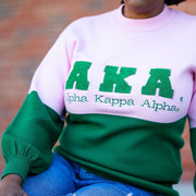 AKA Pink and Green Color Block Sweater