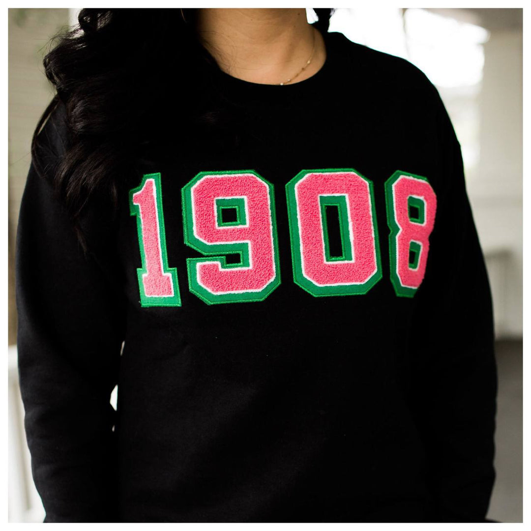 Black 1908 Sweatshirt Unisex Sizing