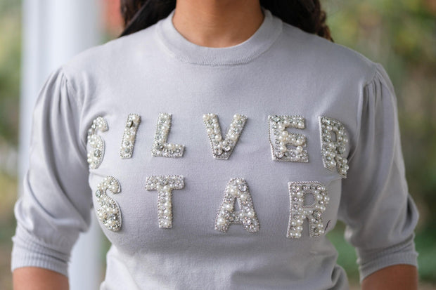 AKA Silver Star Short Sleeve Sweater