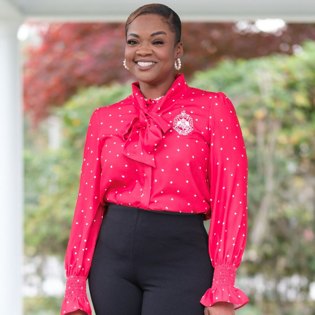 Dolce & Gabbana Polka Dot Blouse in Red