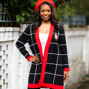 Red and Black Checkered Cardigan
