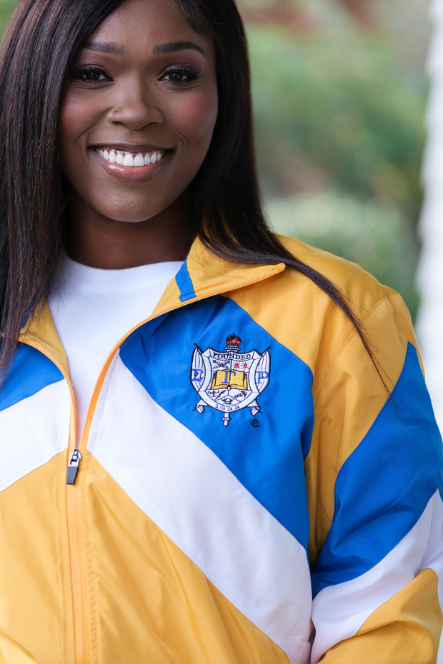 Royal Blue and Gold Retro Windbreaker