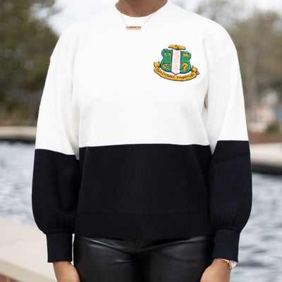 AKA Black And White Color Block Sweater
