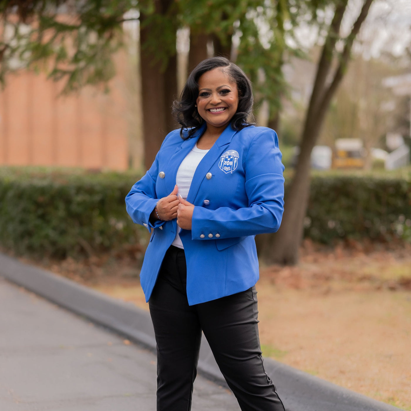 Zeta Royal Blue Double Breasted Blazer