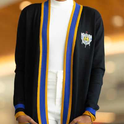 SGRHO Long Black Cardigan