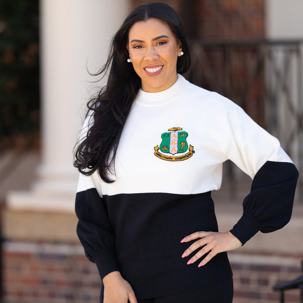 AKA Black And White Color Block Sweater