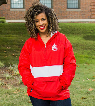 Red Color Block Pullover 