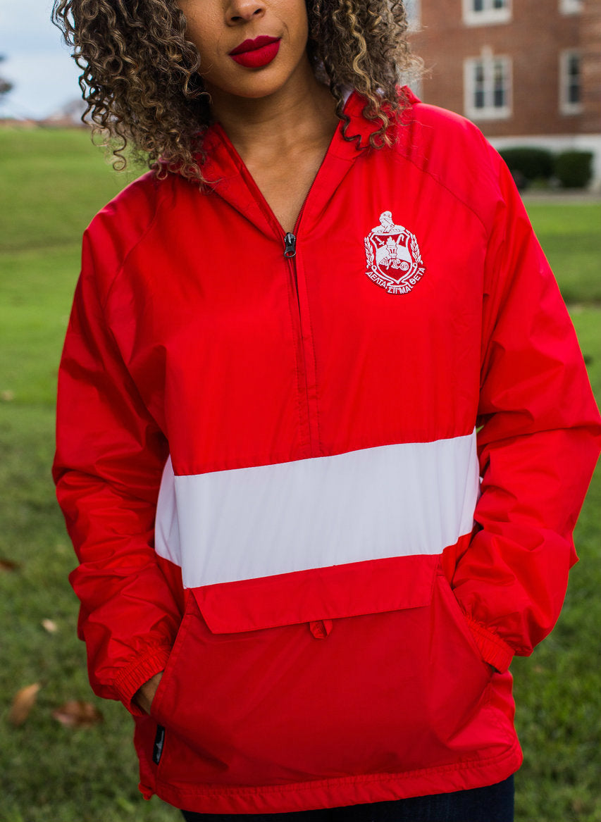 Red Color Block Pullover 