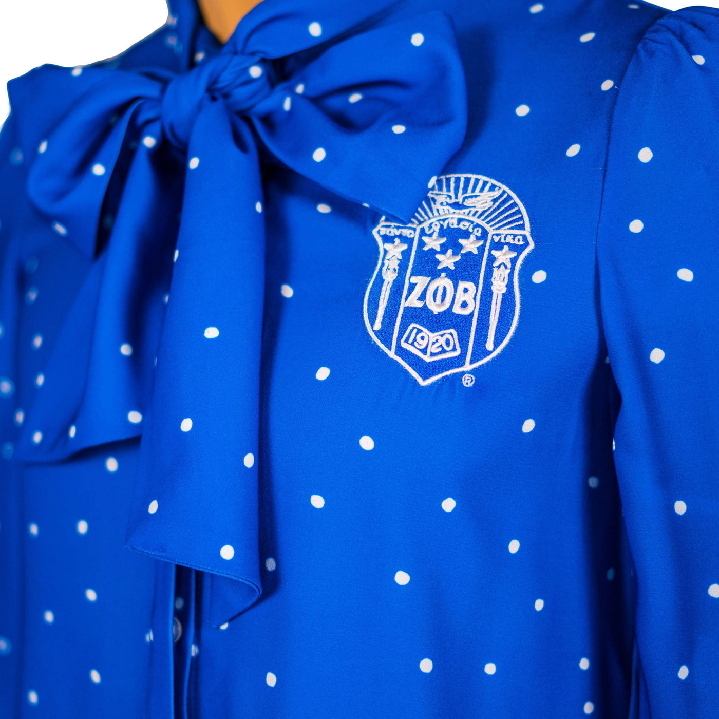 Royal Blue Zeta Polka Dot Blouse