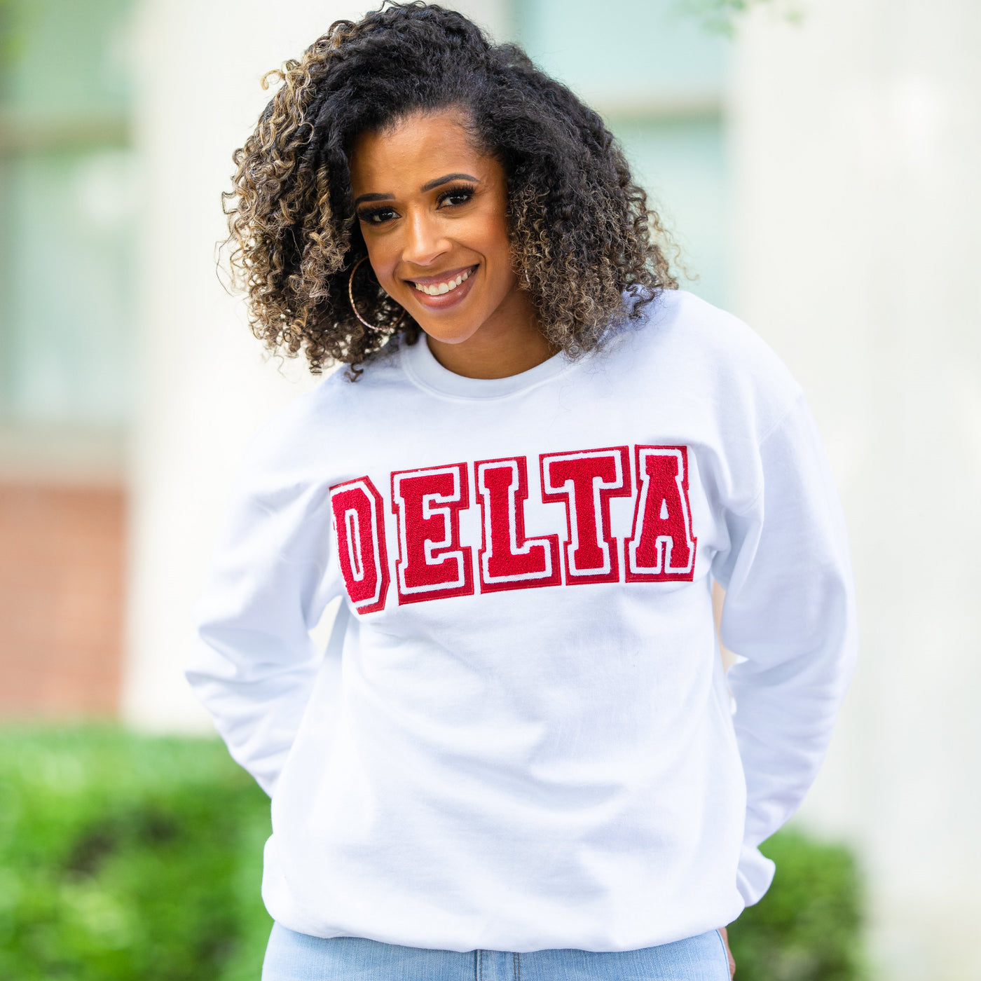 Vintage White DELTA Sweatshirt (Unisex Sizing)