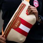 Red And White Canvas Belt Bag