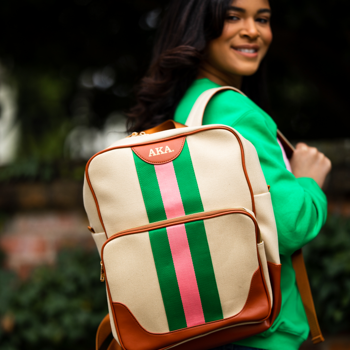 Pretty Girl Canvas Backpack | Fashionably Greek display picture 3