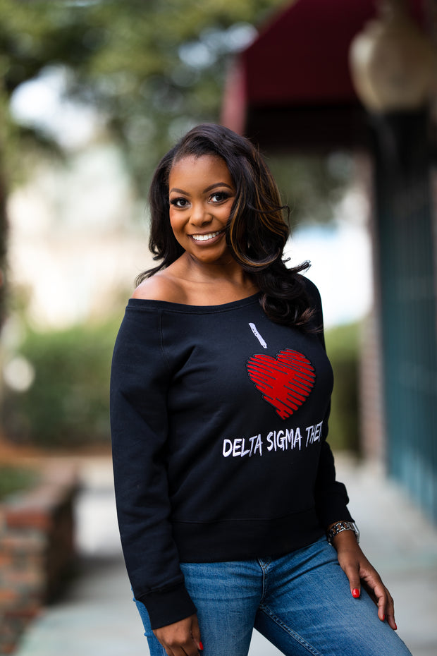 Diva Black Off the Shoulder Sweatshirt