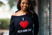 Diva Black Off the Shoulder Sweatshirt