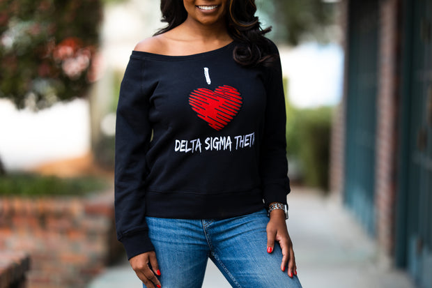 Diva Black Off the Shoulder Sweatshirt