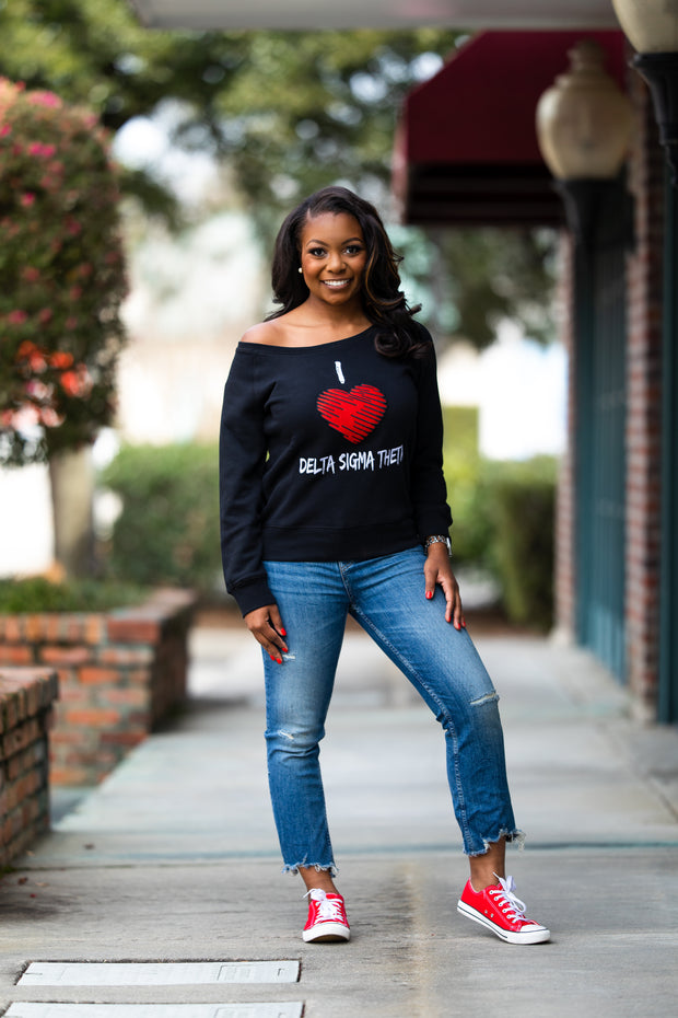 Diva Black Off the Shoulder Sweatshirt