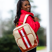 Red and White Canvas Back Pack