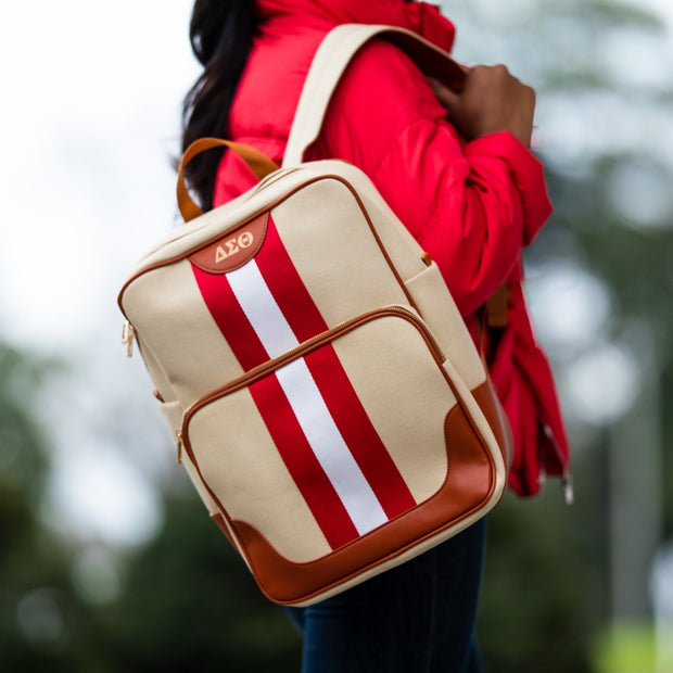 Red and White Canvas Back Pack