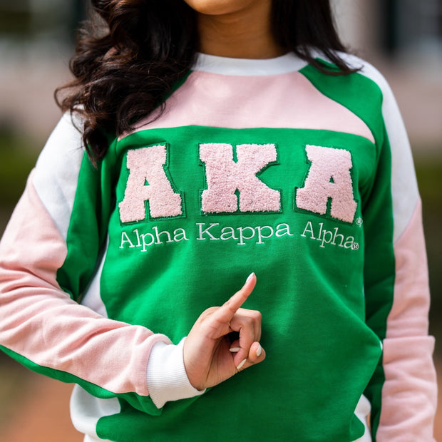 AKA Retro Color Block Crewneck
