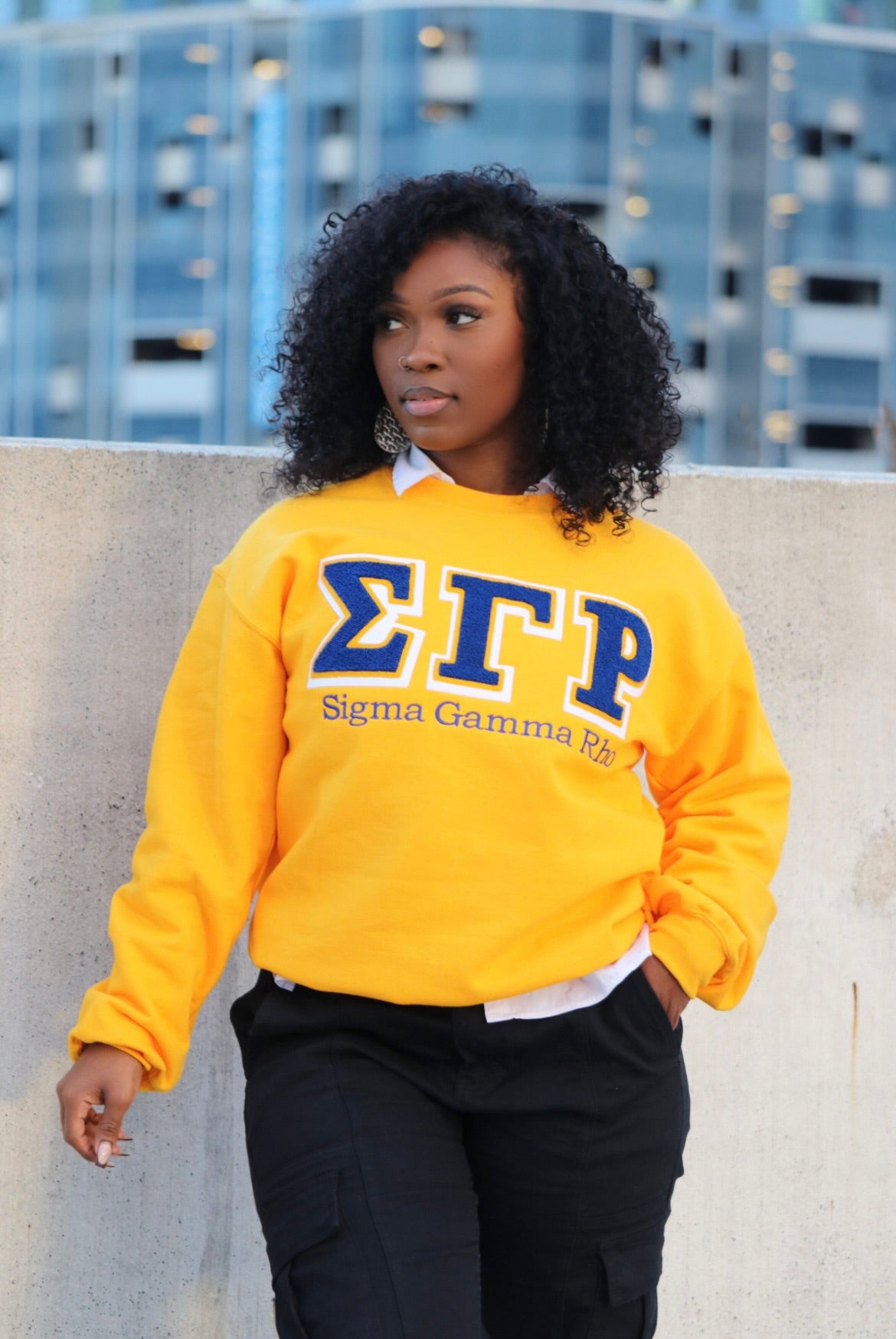 Black Vintage SGRHO Sweatshirt | Fashionably Greek
