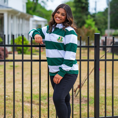 Green and White Vintage Rugby Pullover (Unisex Sizing)