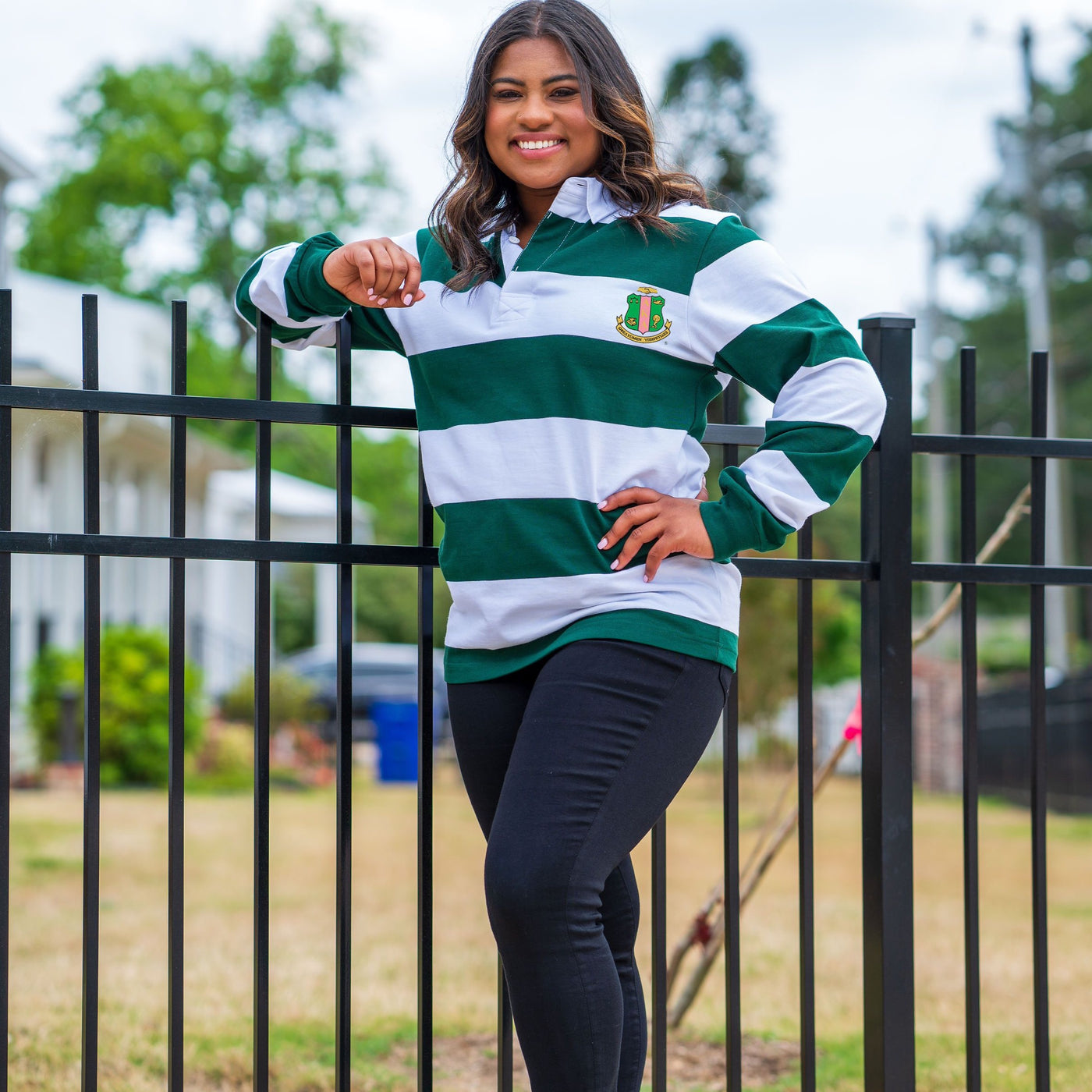 Green and White Vintage Rugby Pullover (Unisex Sizing)