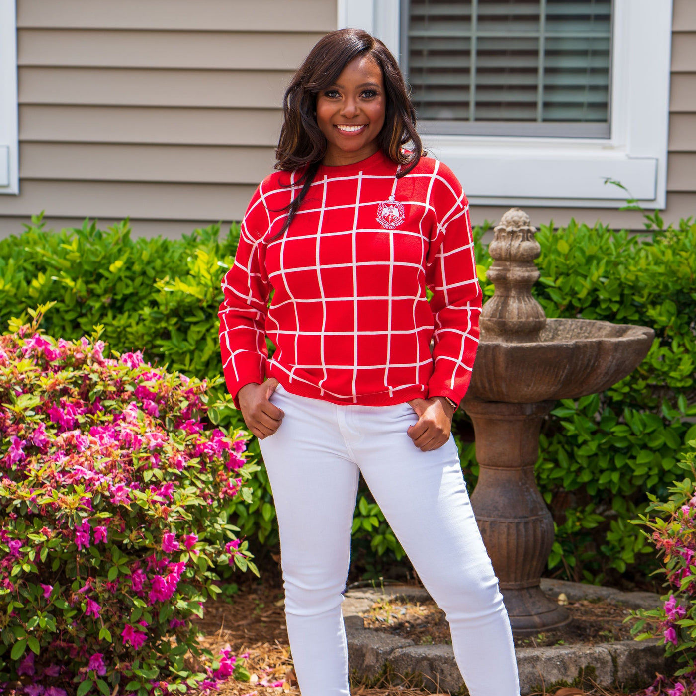 Red and White Checkered Sweater