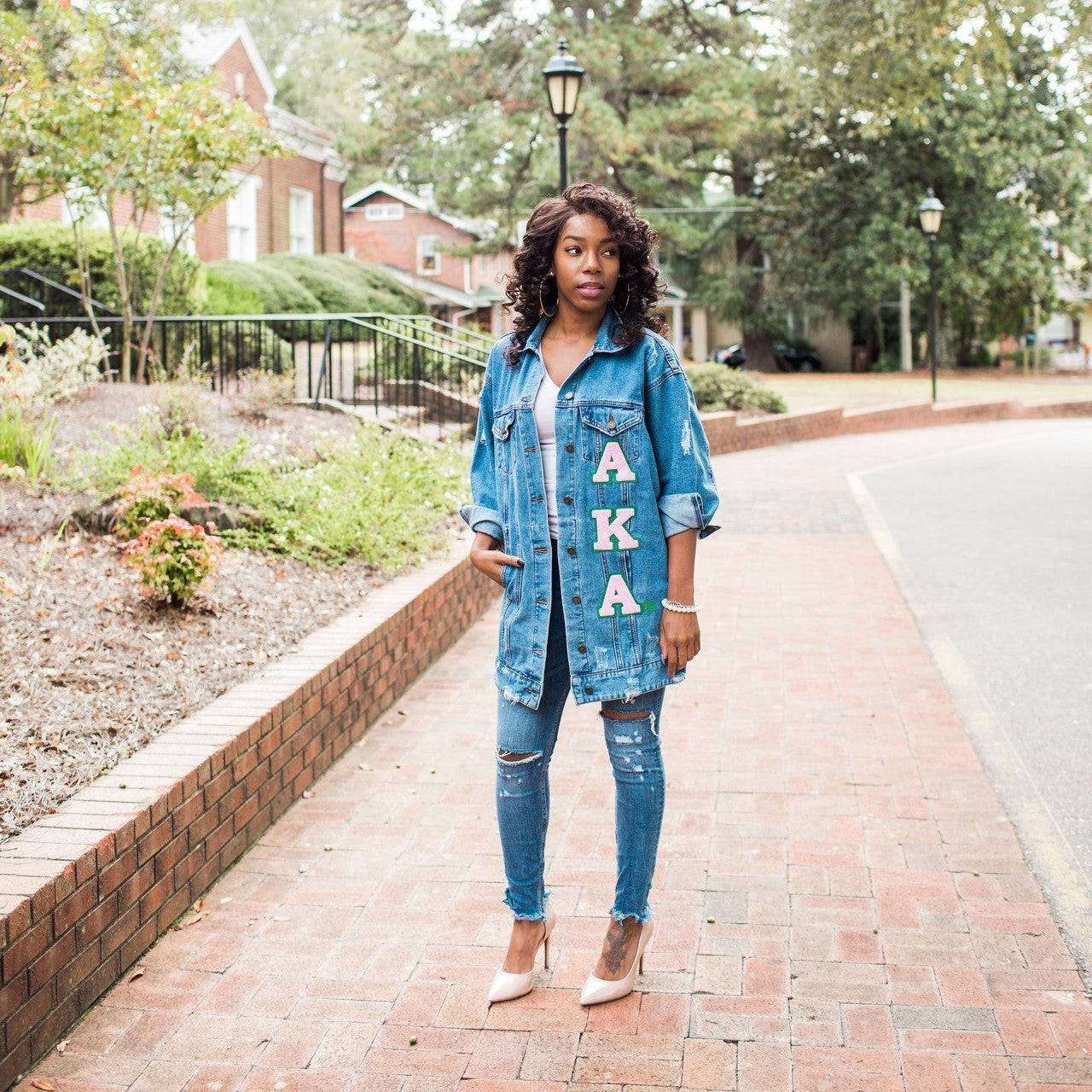 AKA Destroyed Boyfriend Denim Jacket